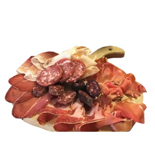Tagliere in legno con salumi valdostani "bertolin"