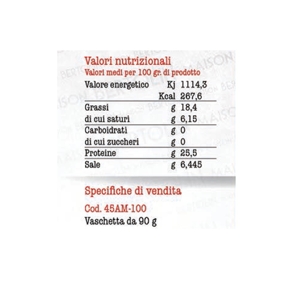 Prosciutto crudo Valdostano JAMBON CRU ARNAD al genepy 12 vaschette da 90gr.