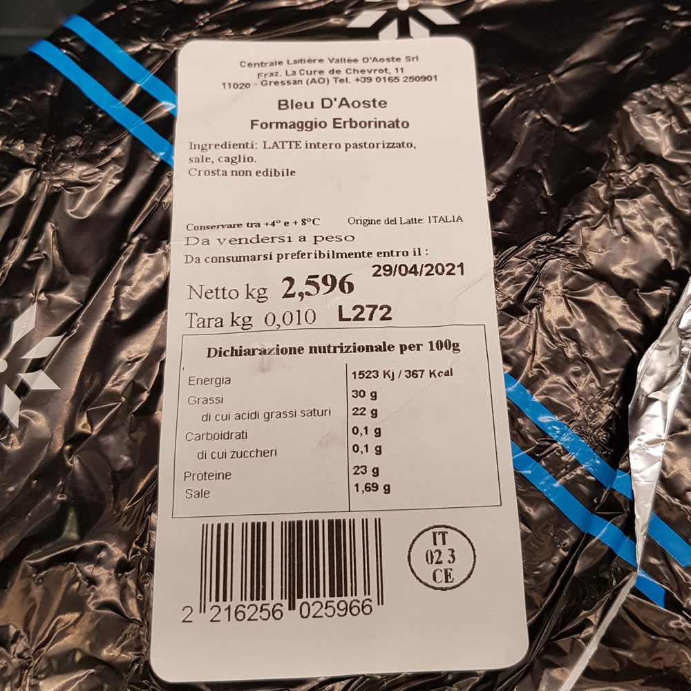 Bleu d'Aoste 3 kg forma intera