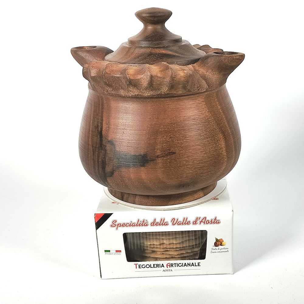 10 Coppe 2 Becchi mignon in legno di noce con tegole 50gr