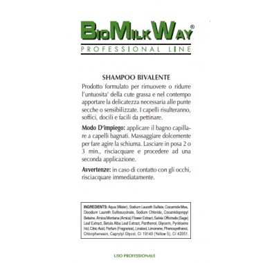 Shampoo Bivalente  bio milk way - etichetta