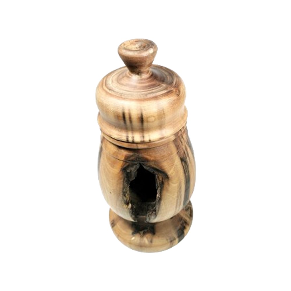Grolla valdostana liscia forata in pregiato legno di noce 21 cm - (pezzo unico)
