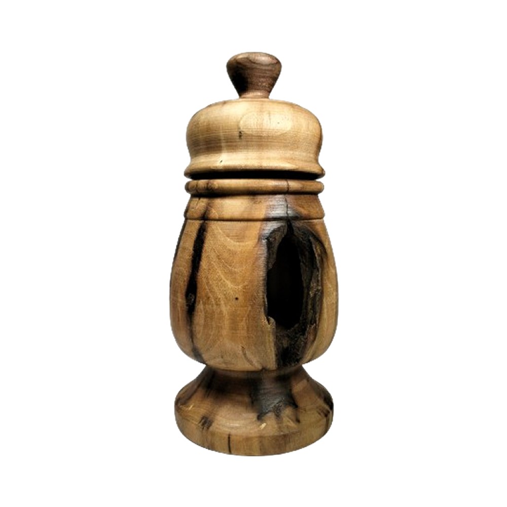 Grolla valdostana liscia forata in pregiato legno di noce 21 cm - (pezzo unico)
