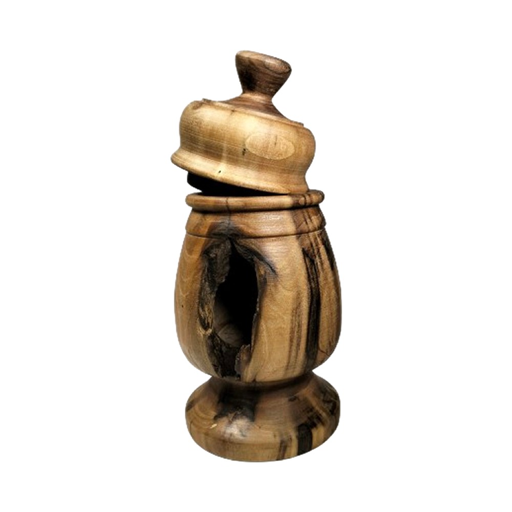 Grolla valdostana liscia forata in pregiato legno di noce 21 cm - (pezzo unico)