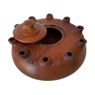 Coppa 10 Becchi in pregiato legno di noce (pezzo unico)