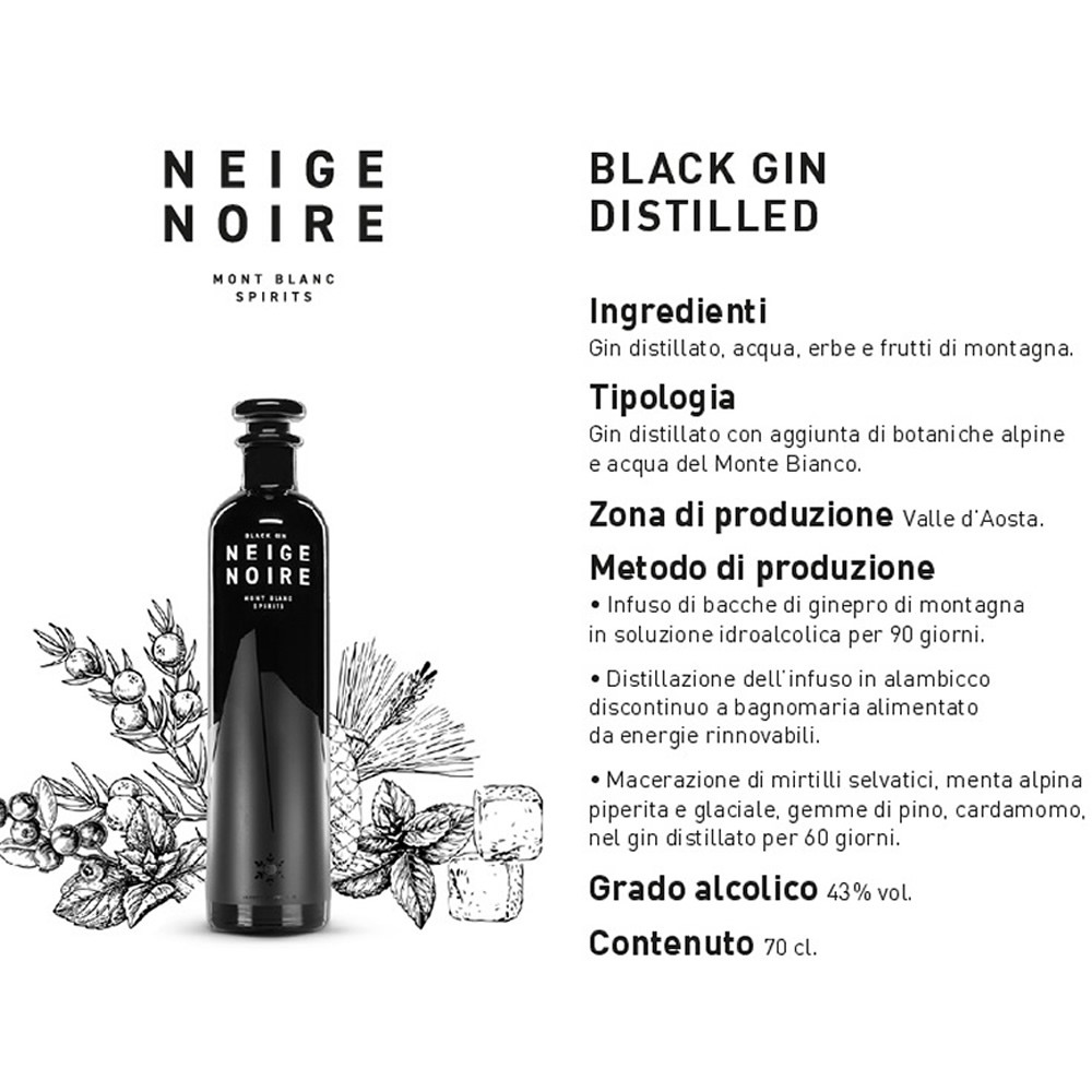 Black Gin - Neige Noire 70 cl -  pack of 6 bottles