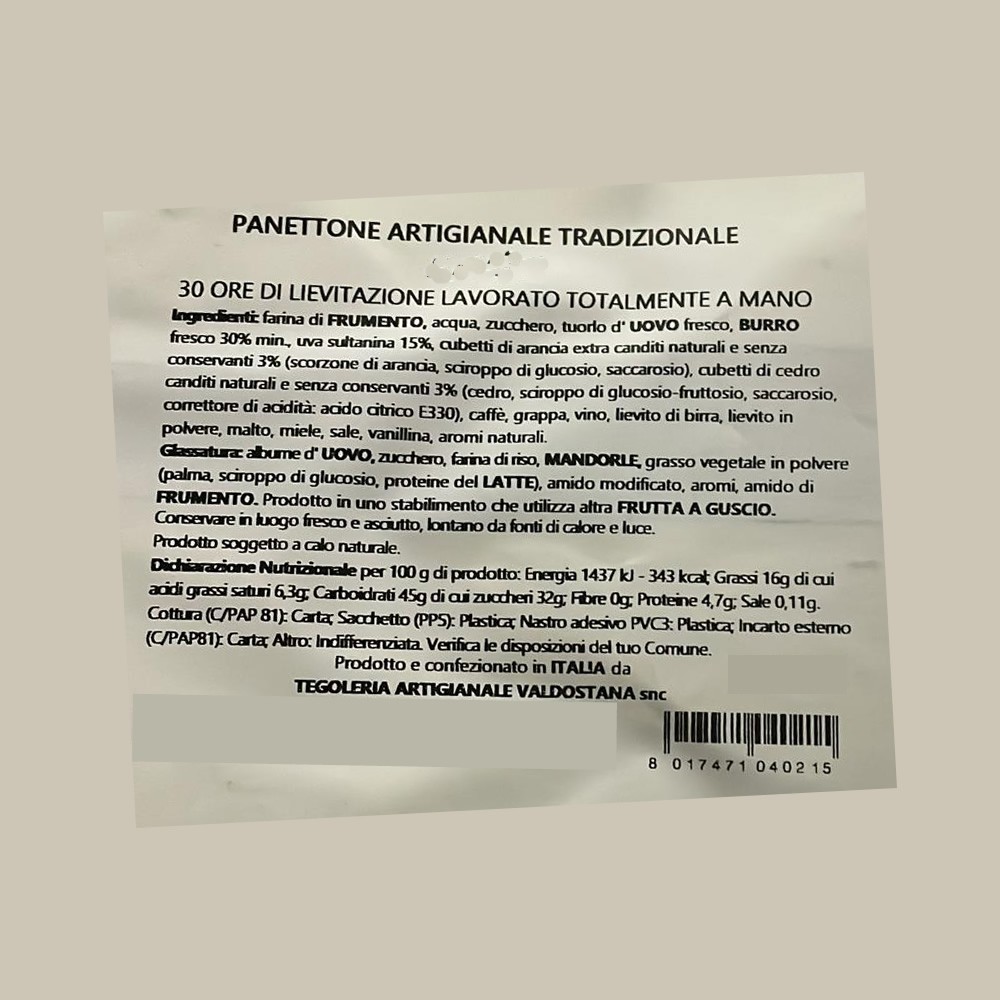 Panettone artigianale con cioccolato 750 gr e libro "I racconti dell'avvento"