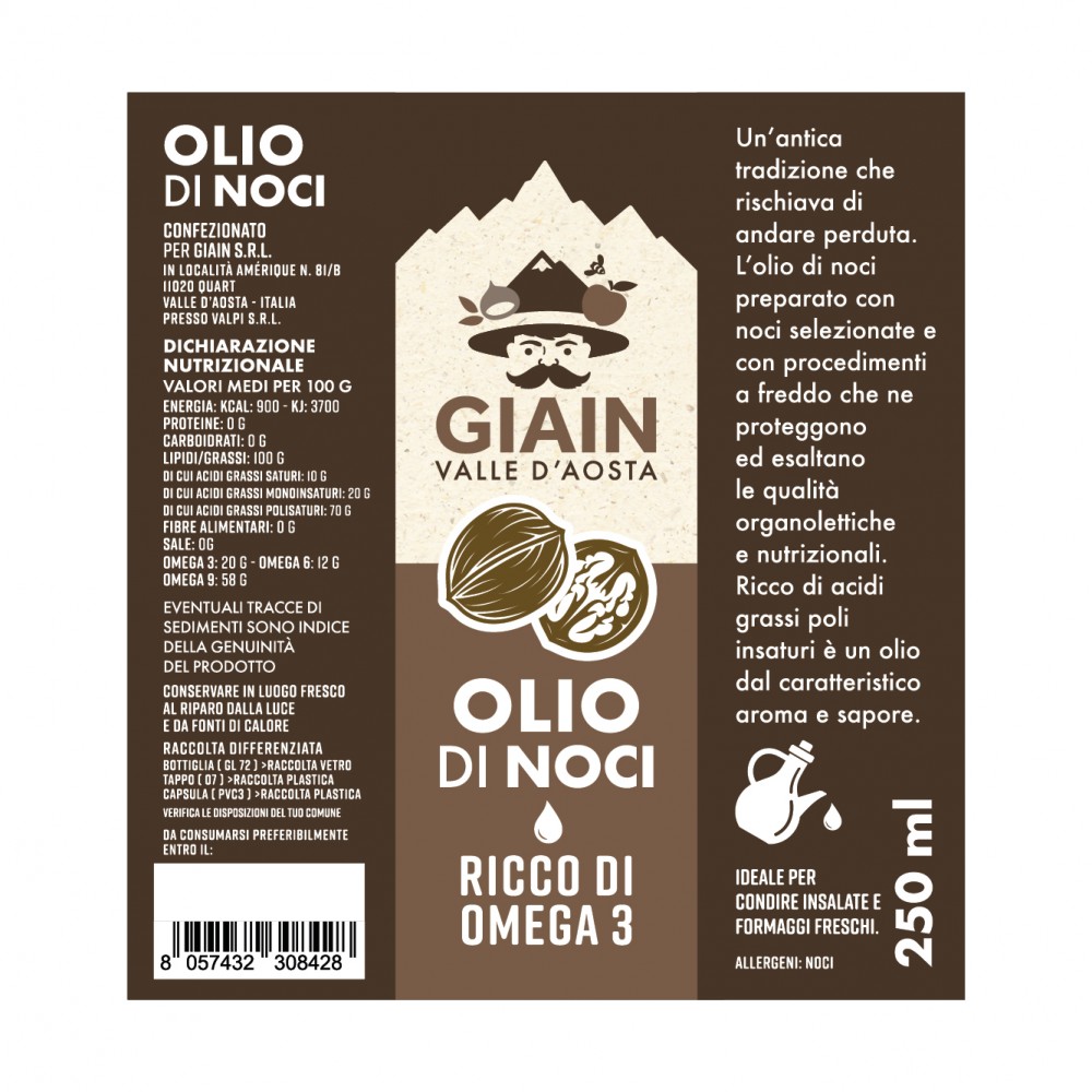 Huile de noix pressée à froid 250 ml