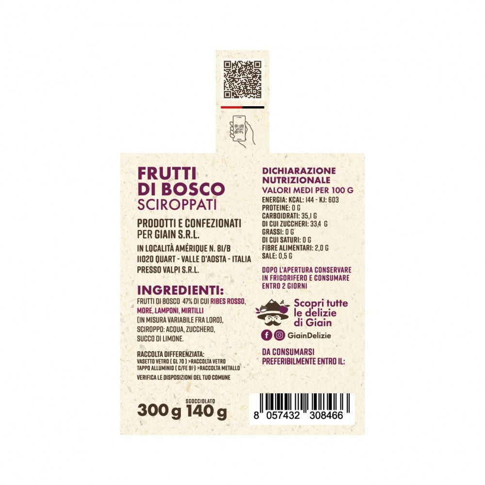 Frutti di Bosco Sciroppati 300 g