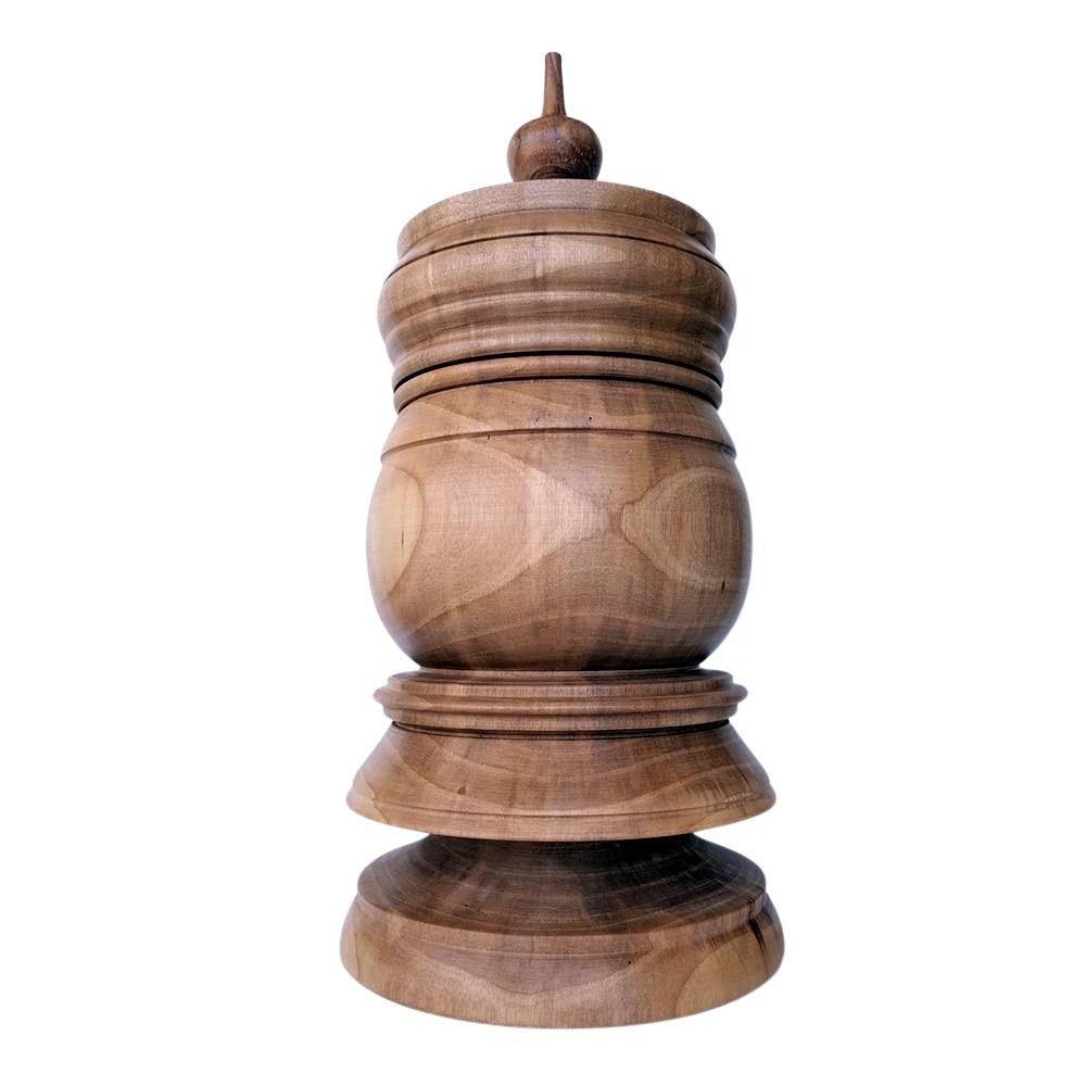 Grolla valdostana liscia in pregiato legno di noce 44 cm - (pezzo unico)