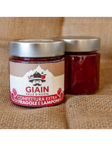 Confettura extra di fragole e lamponi 250gr