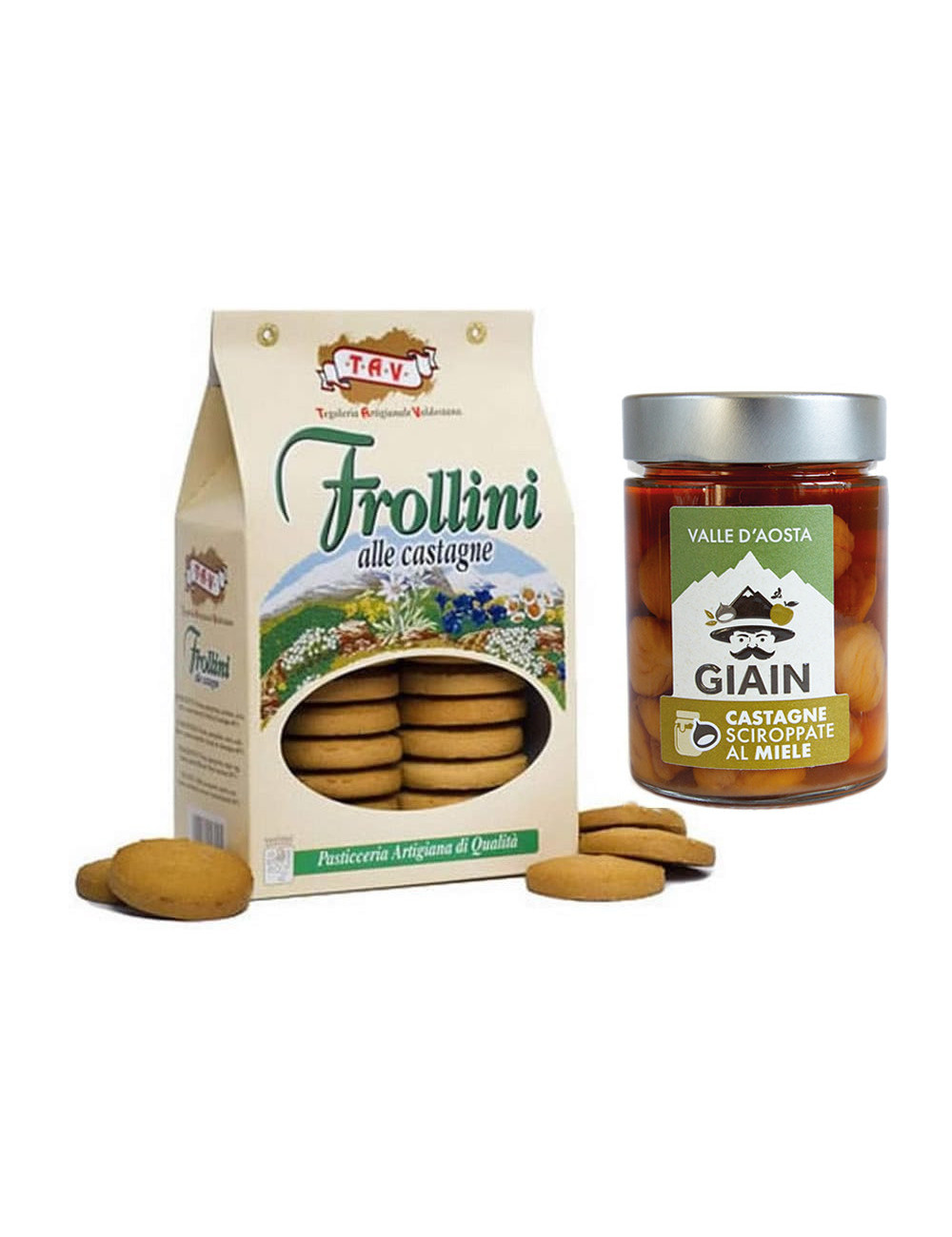 Frollini alle castagne 300gr + castagne sciroppate al miele 300g