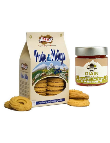 Paste di Meliga 300gr + Confettura di mele renette Valle d'Aosta 250gr