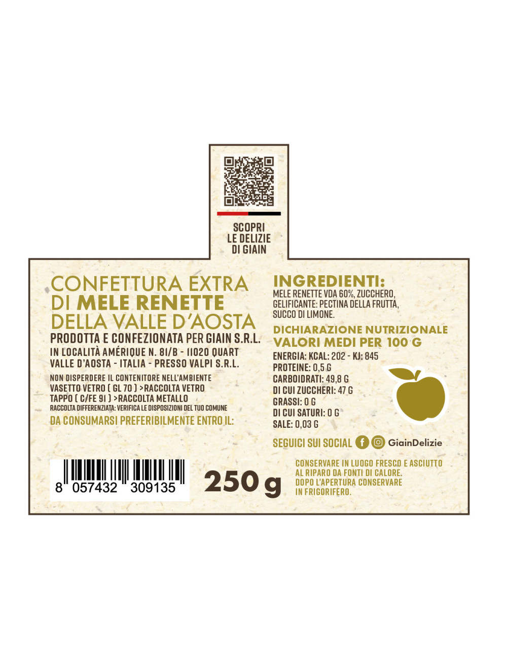 Paste di Meliga 300gr + Confettura di mele renette Valle d'Aosta 250gr