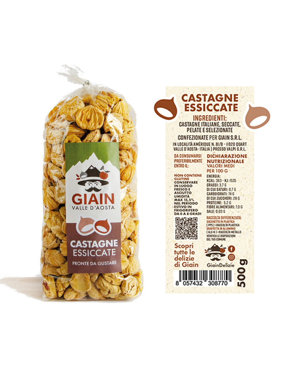 Box misto con prodotti a base di castagne della Valle d'Aosta