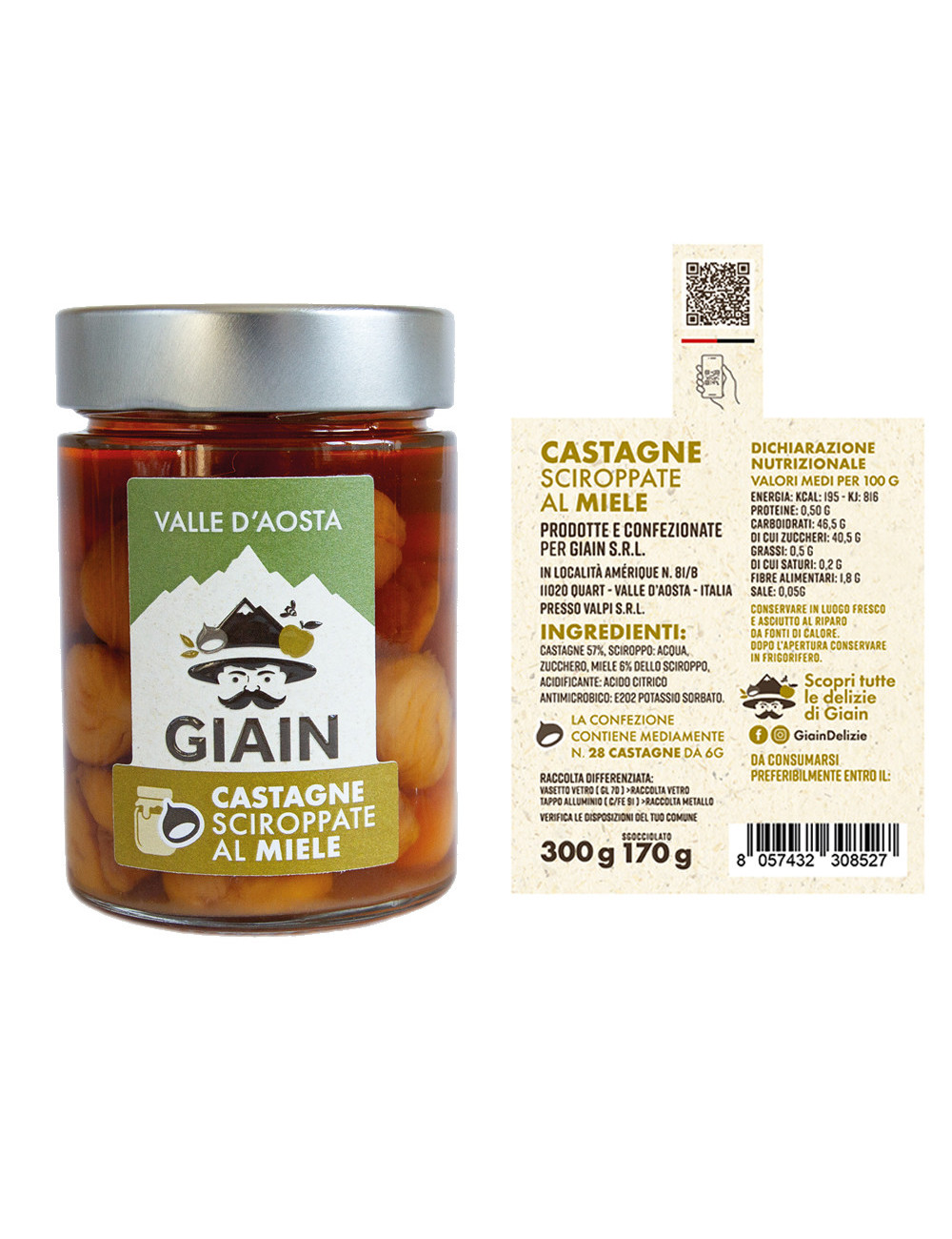 Box misto con prodotti a base di castagne della Valle d'Aosta