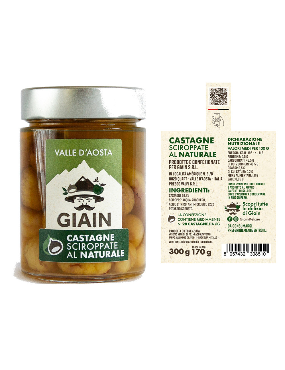 Box misto con prodotti a base di castagne della Valle d'Aosta