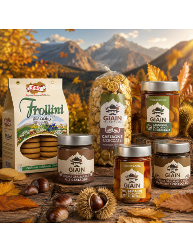 Box misto con prodotti a base di castagne della Valle d'Aosta