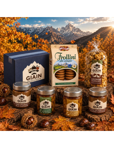 Box misto con prodotti a base di castagne della Valle d'Aosta