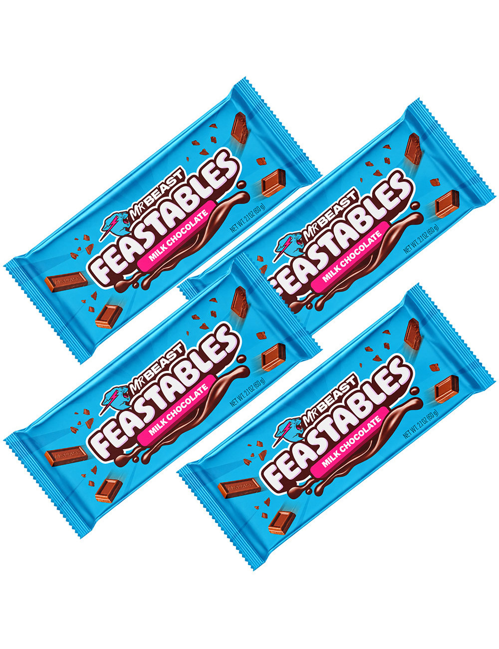 MrBeast Feastables Milk Chocolate  (4 x 60gr )