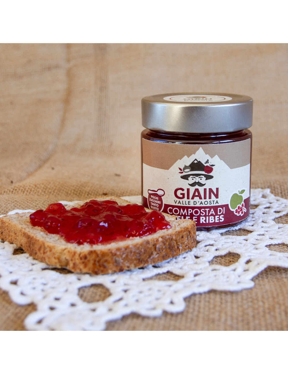 Compotée de pommes et de groseilles rouges GIAIN – 250 g